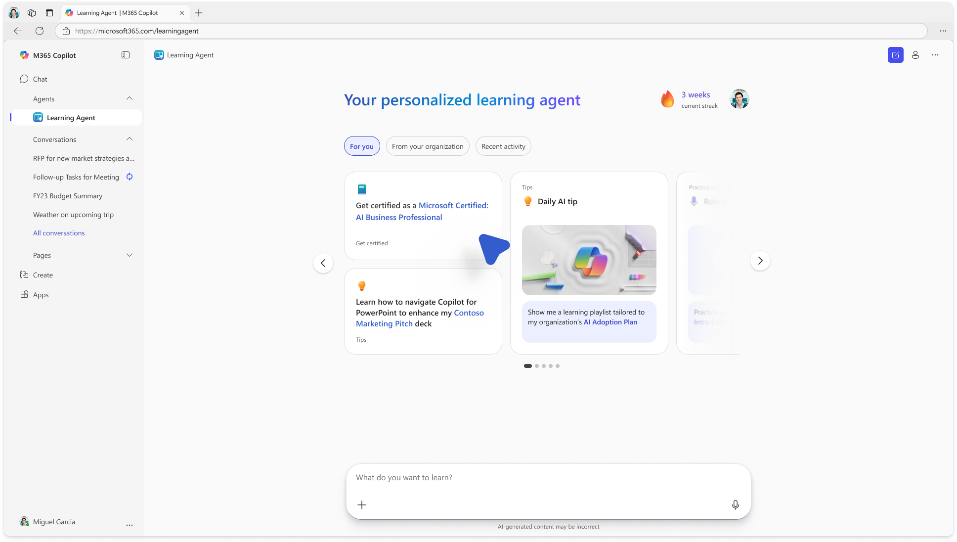 Microsoft 365 Learning Agent at Build 2026