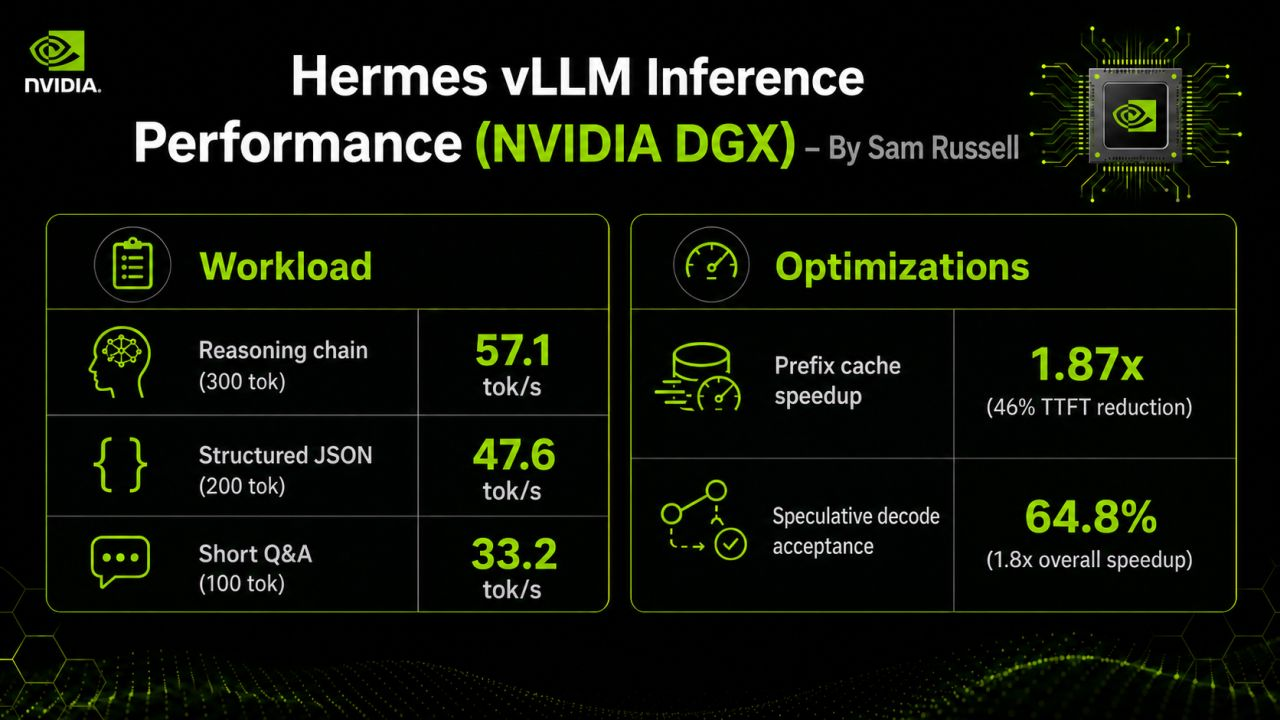 Hermes vLLM inference benchmarks on NVIDIA DGX